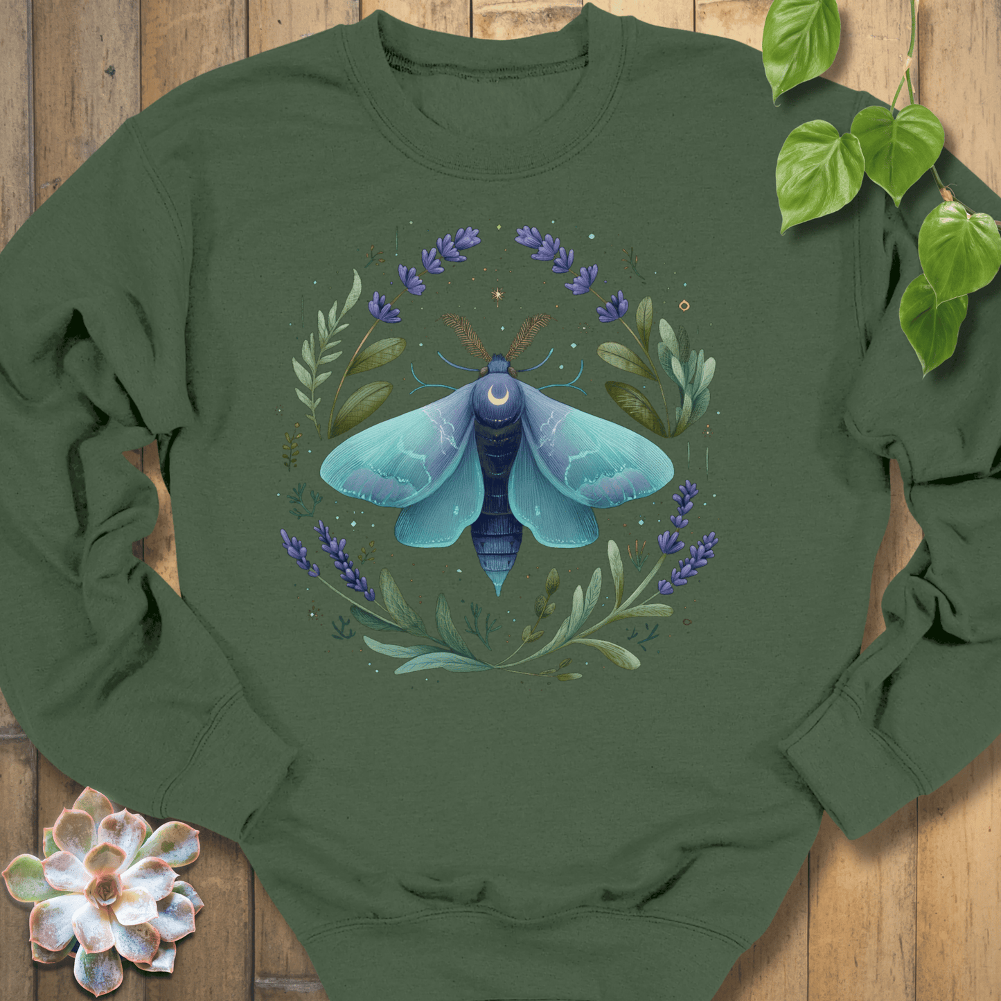 Military Green / S Botanic Moth Sweatshirt Sweatshirt