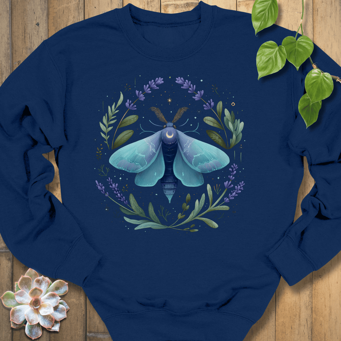 Navy / S Botanic Moth Sweatshirt Sweatshirt