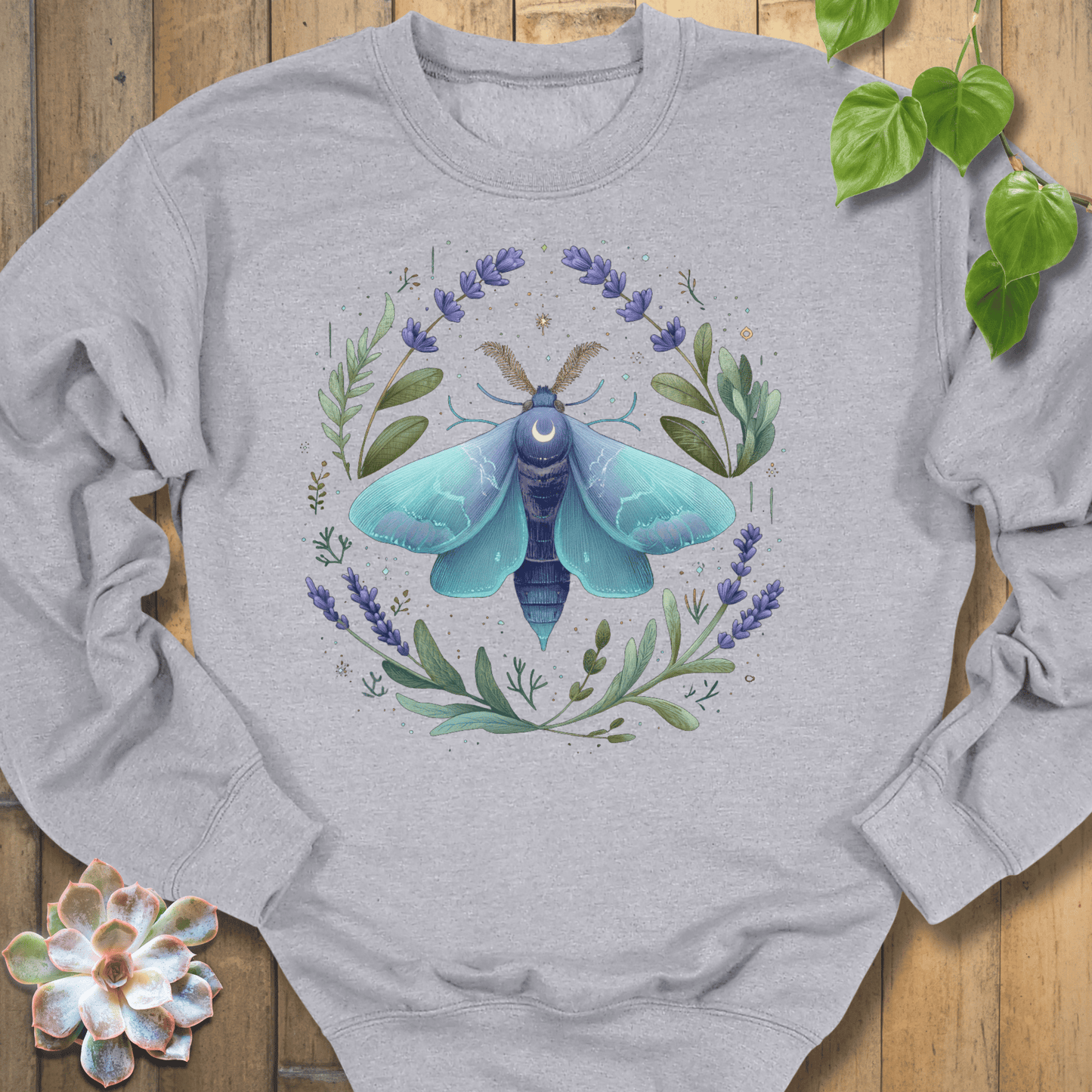 Sport Grey / S Botanic Moth Sweatshirt Sweatshirt