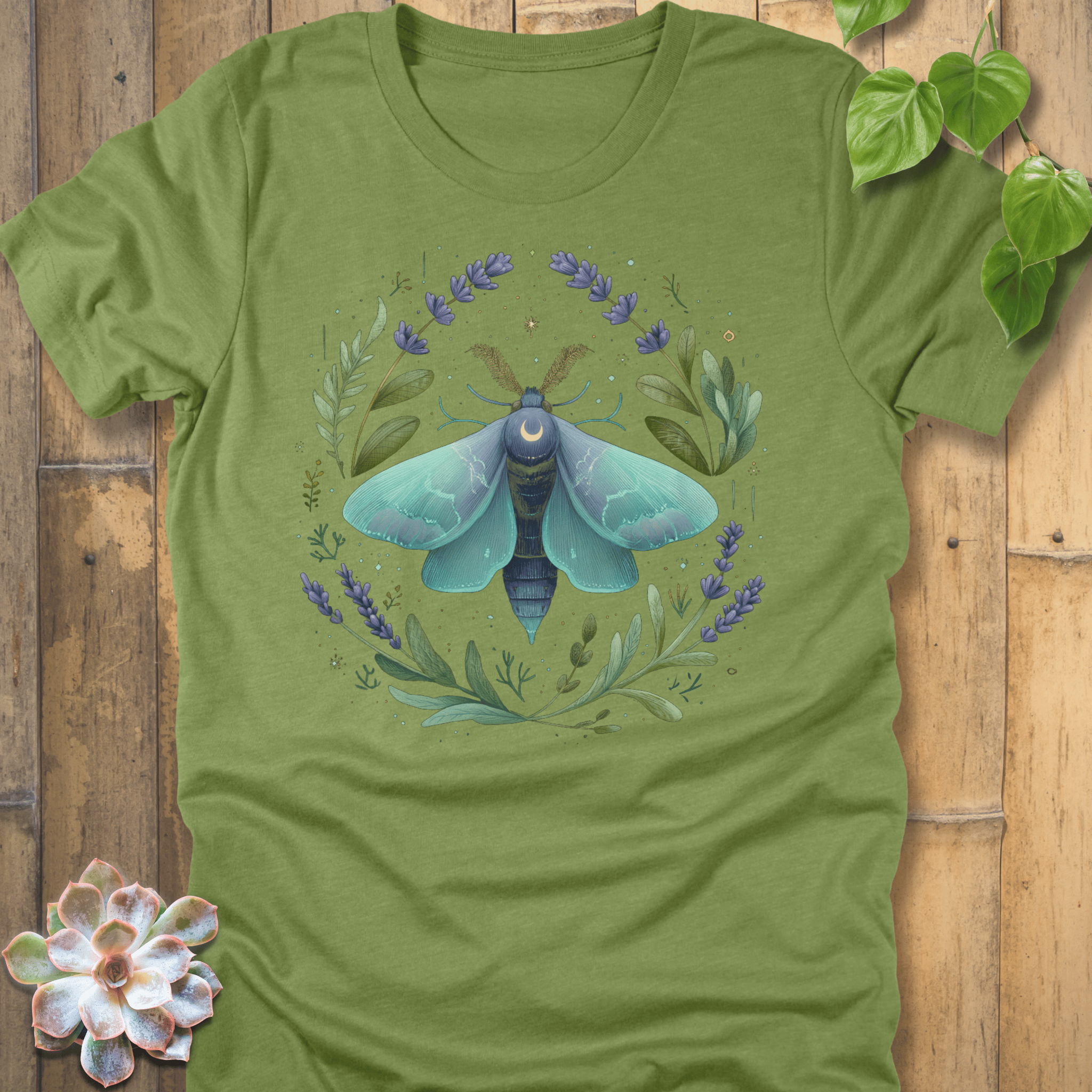 Heather Green / XL Botanic Moth T-shirt T-Shirt