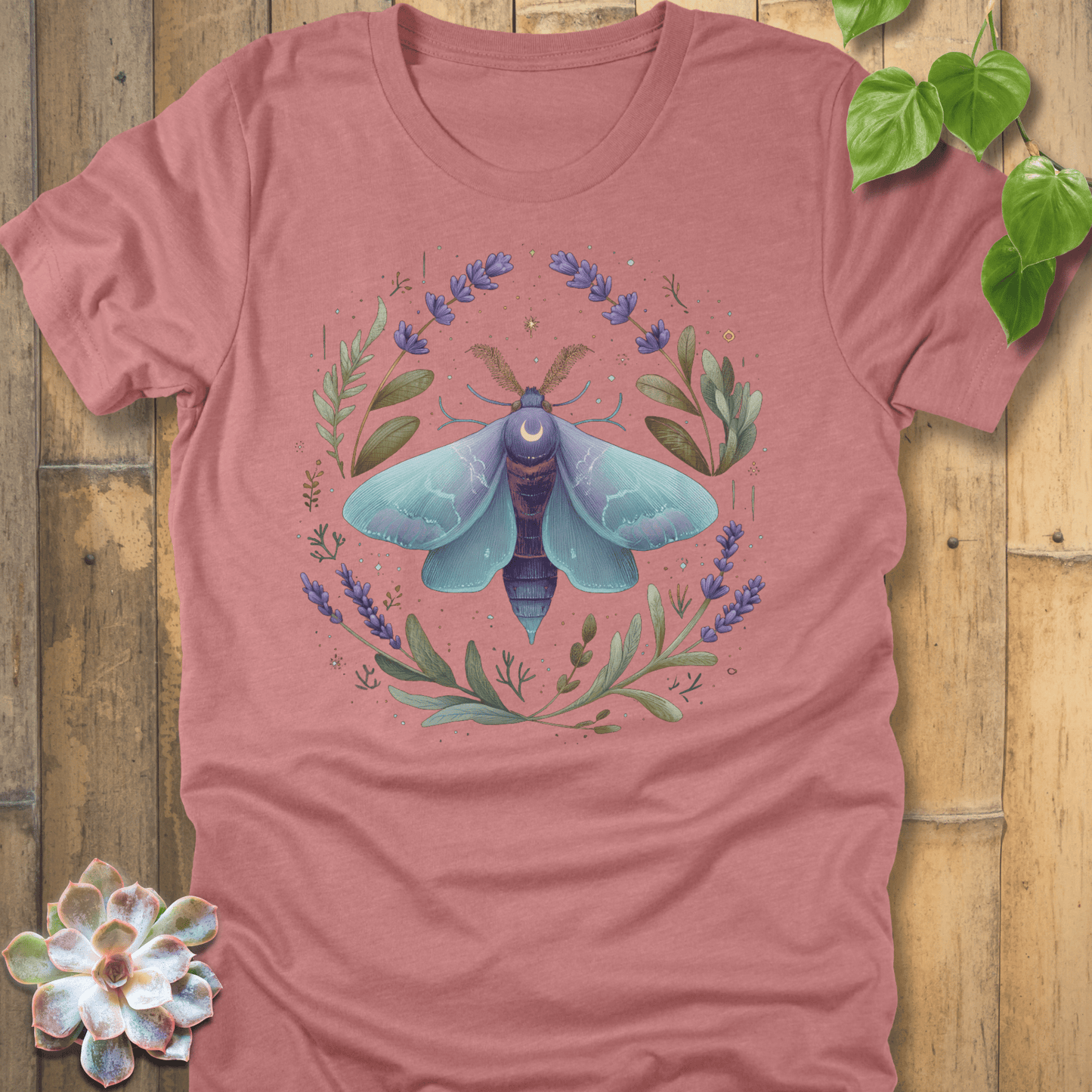 Heather Mauve / S Botanic Moth T-shirt T-Shirt