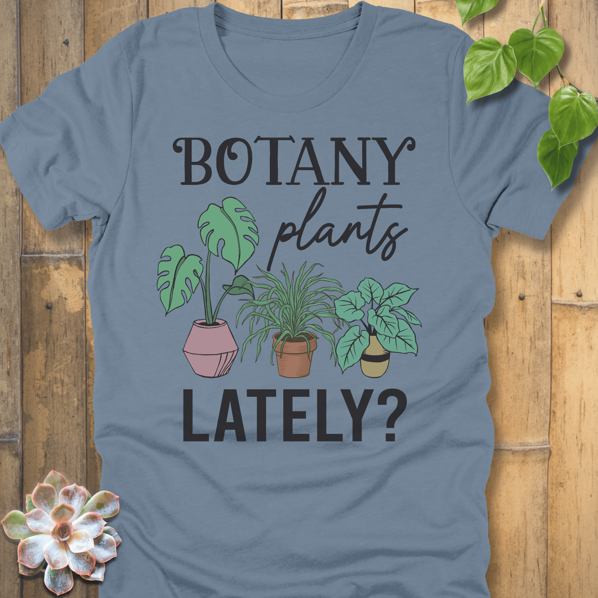 Steel Blue / S Botany Plants T-Shirt T-Shirt