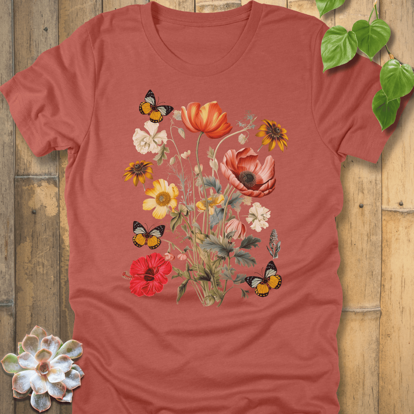 Heather Clay / S Butterfly Blooms T-Shirt T-Shirt