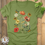 Heather Green / S Butterfly Blooms T-Shirt T-Shirt