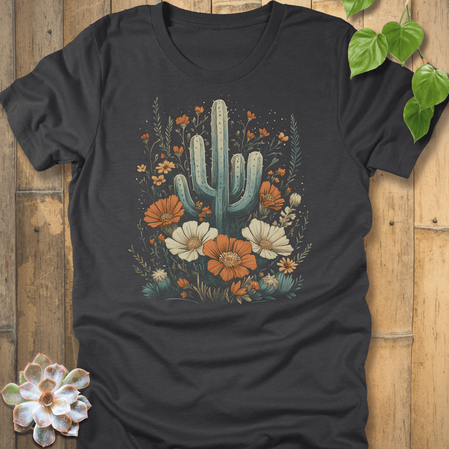 Dark Grey Heather / S Cactus Blossom T-Shirt T-Shirt