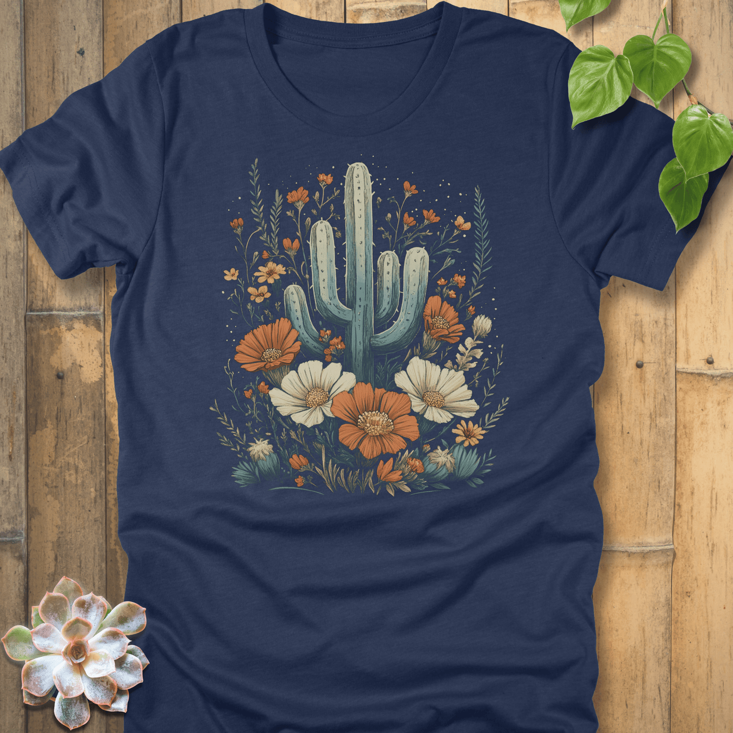 Heather Navy / S Cactus Blossom T-Shirt T-Shirt