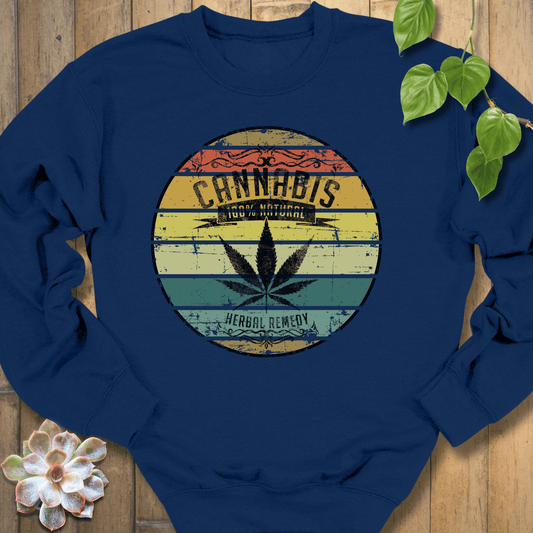 Navy / S Cannabis 100% Natural Sweatshirt Sweatshirt