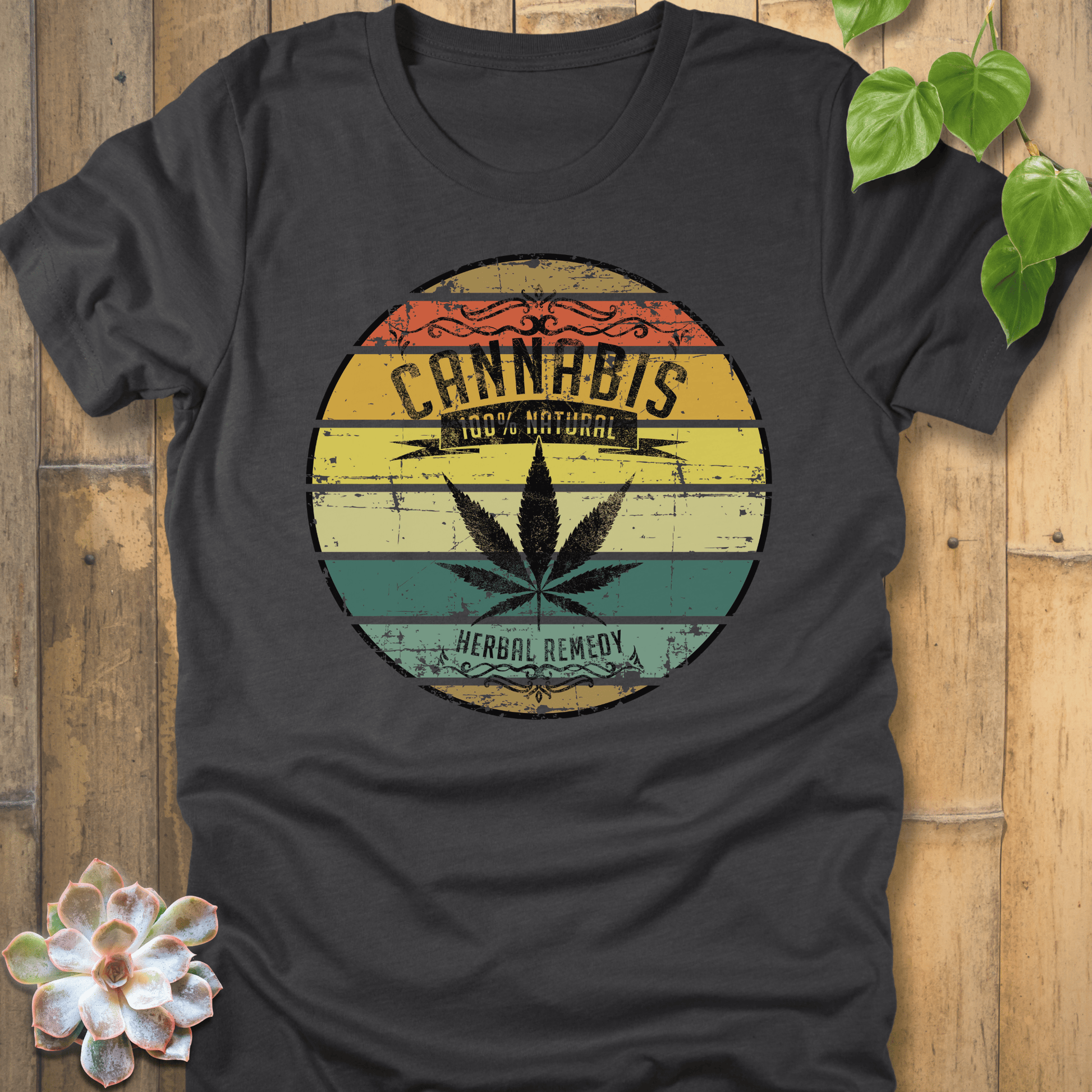 Dark Grey Heather / S Cannabis 100% Natural T-Shirt T-Shirt