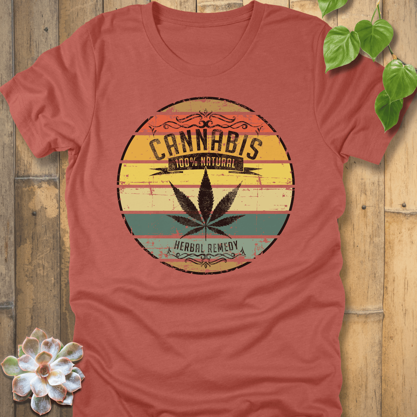Heather Clay / S Cannabis 100% Natural T-Shirt T-Shirt