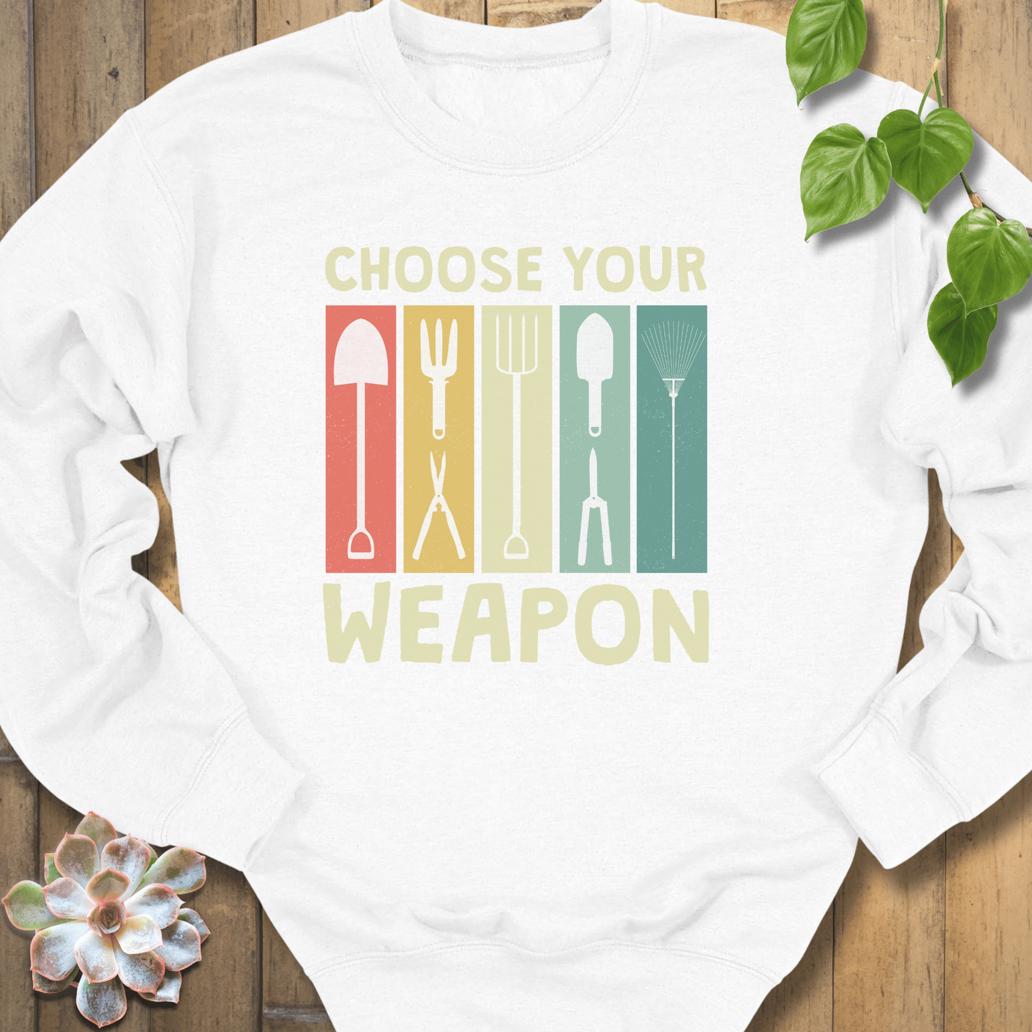 White / S Choose Your Weapon Sweatshirt Sweatshirt