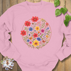 Light Pink / S Circle Of Flowers Sweatshirt Sweatshirt