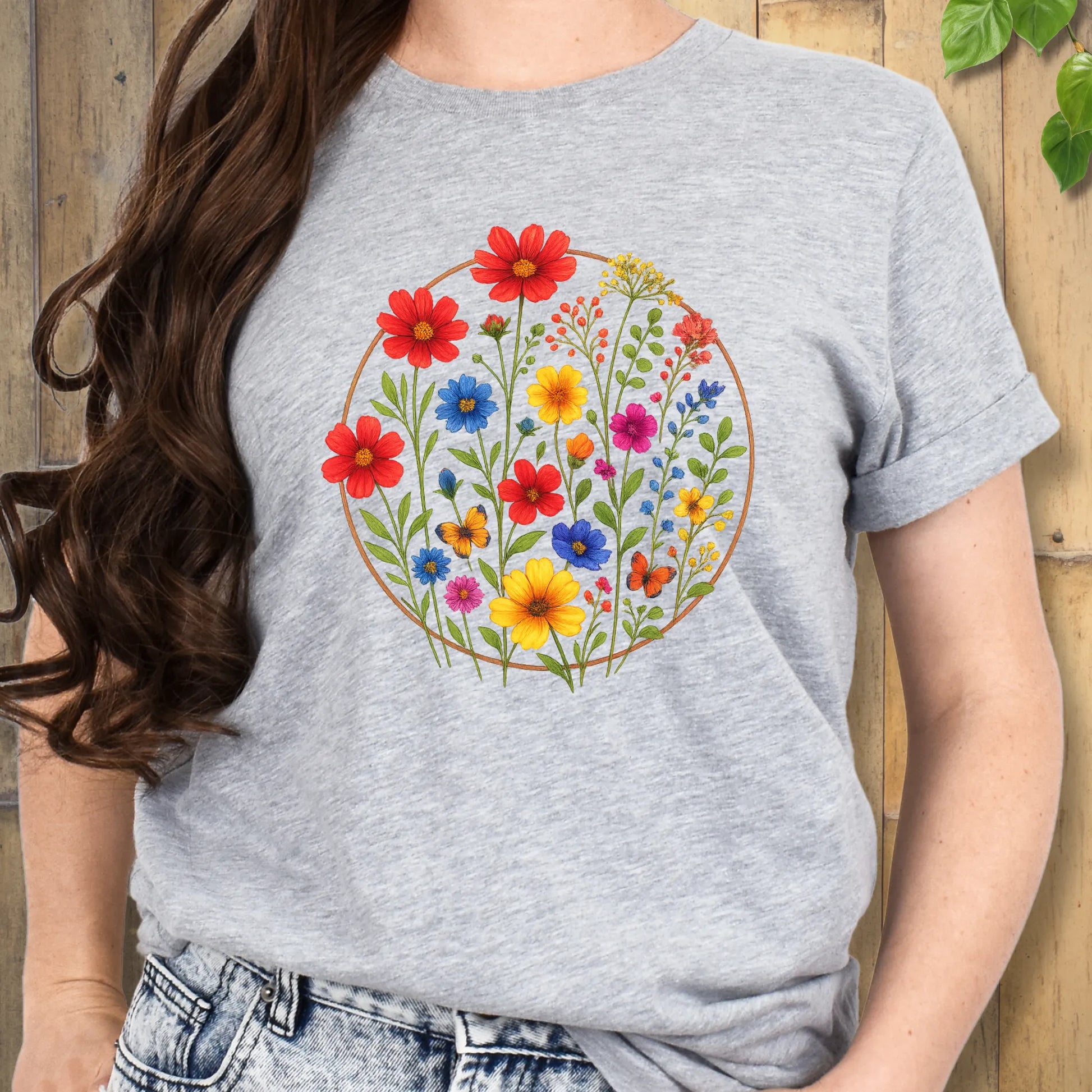 floral cotton graphic tee
