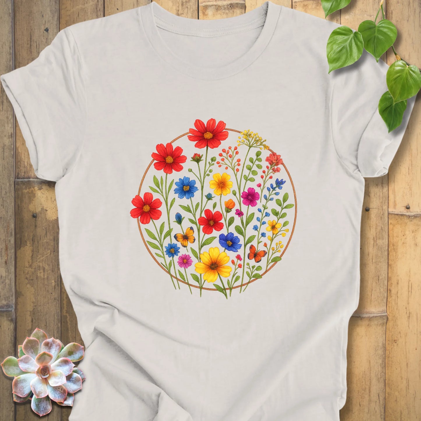 botanical print flower tee