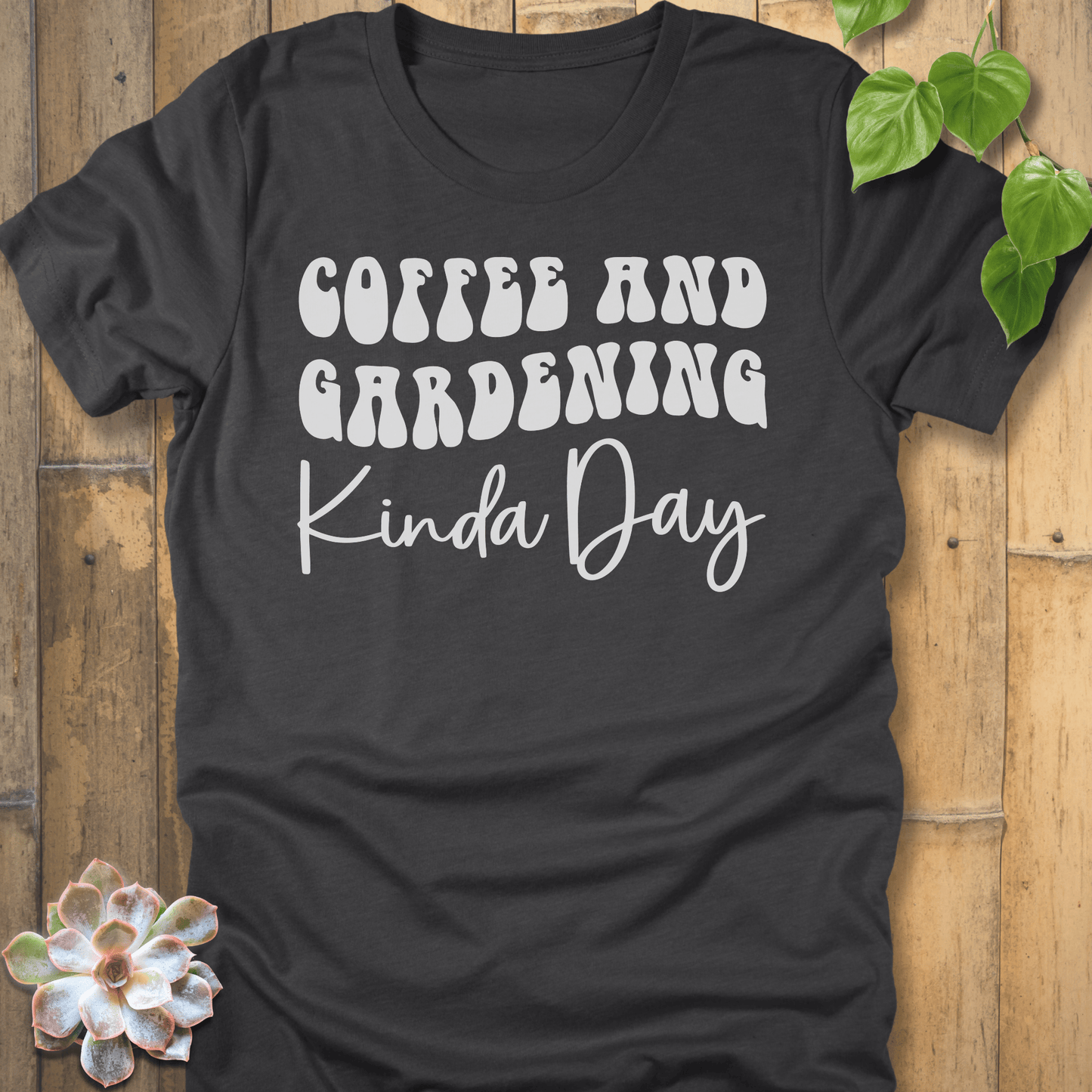 Dark Grey Heather / S Coffee And Gardening T-Shirt T-Shirt