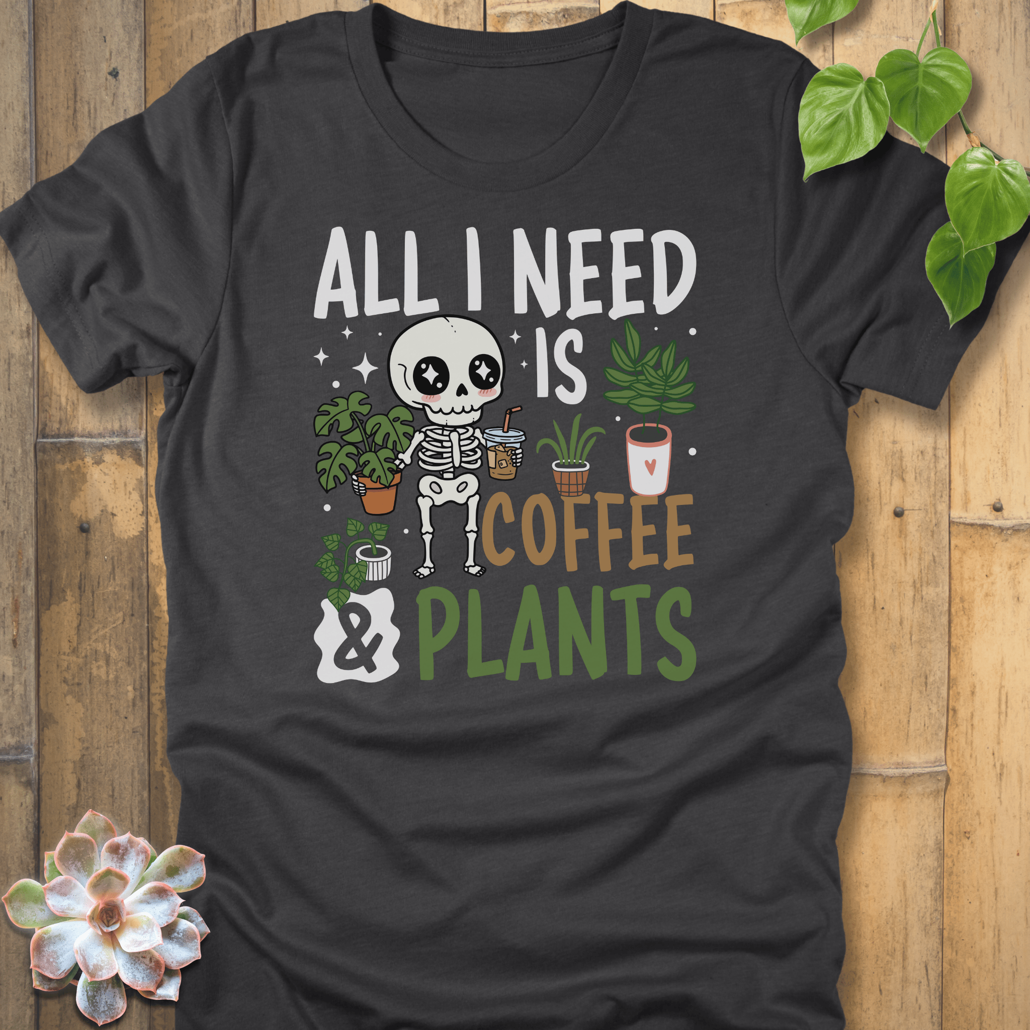 Dark Grey Heather / S Coffee & Plant T-Shirt T-Shirt