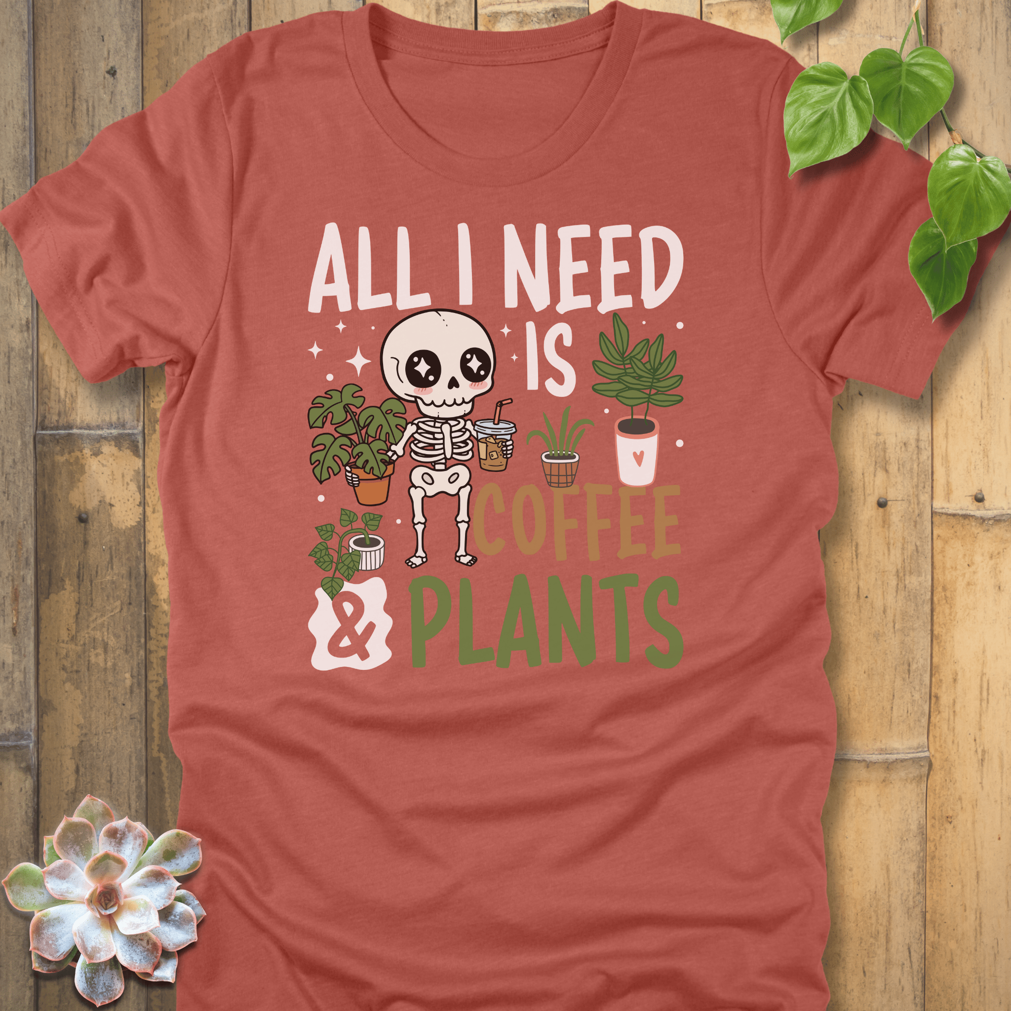 Heather Clay / S Coffee & Plant T-Shirt T-Shirt