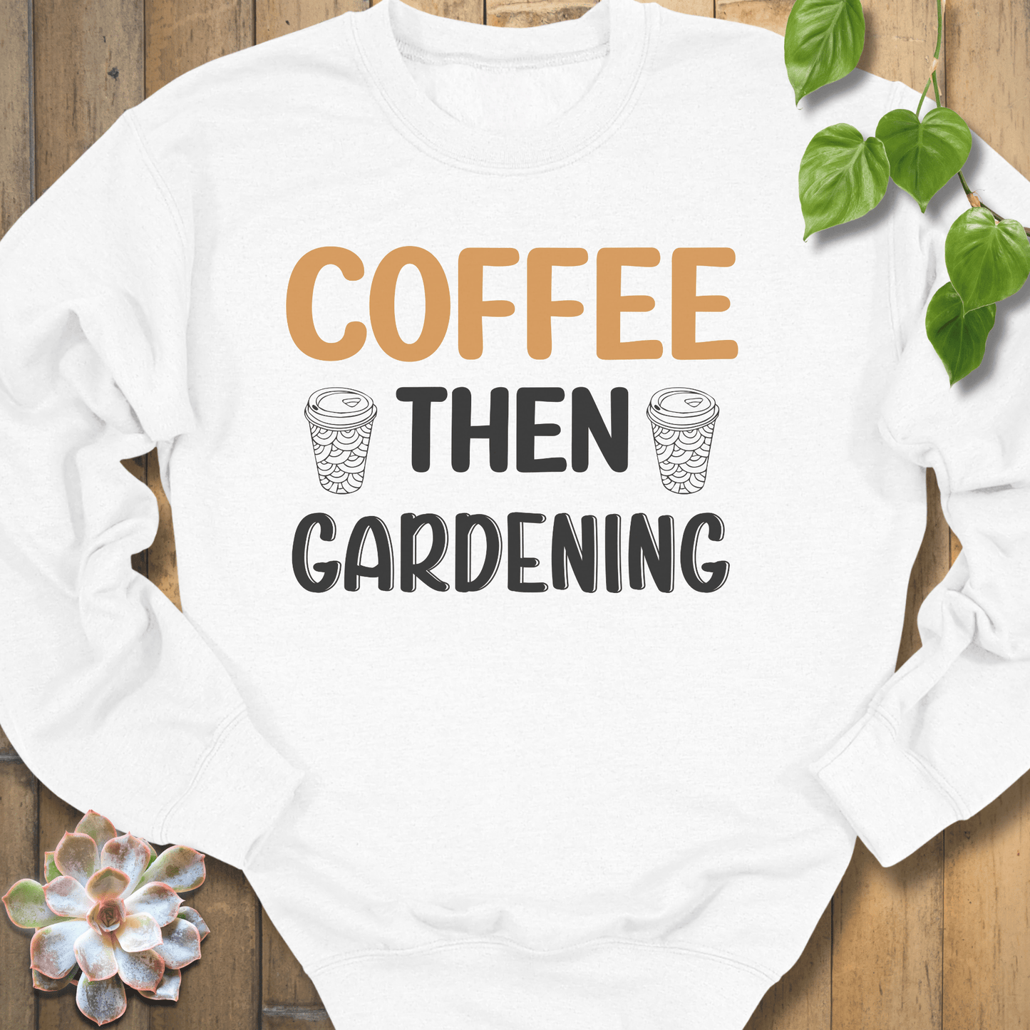 White / S Coffee The Gardening Sweatshirt Sweatshirt