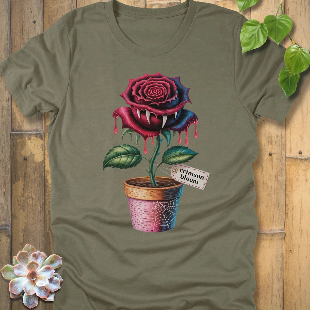 Heather Olive / S Crimson Bloom T-Shirt T-Shirt