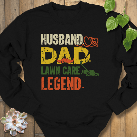 Black / S Dad Lawn Care Legend Sweatshirt Sweatshirt