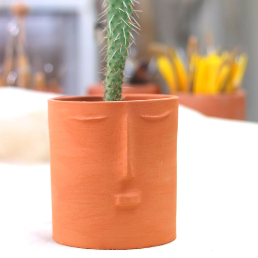 Handmade Face Ceramic Planter