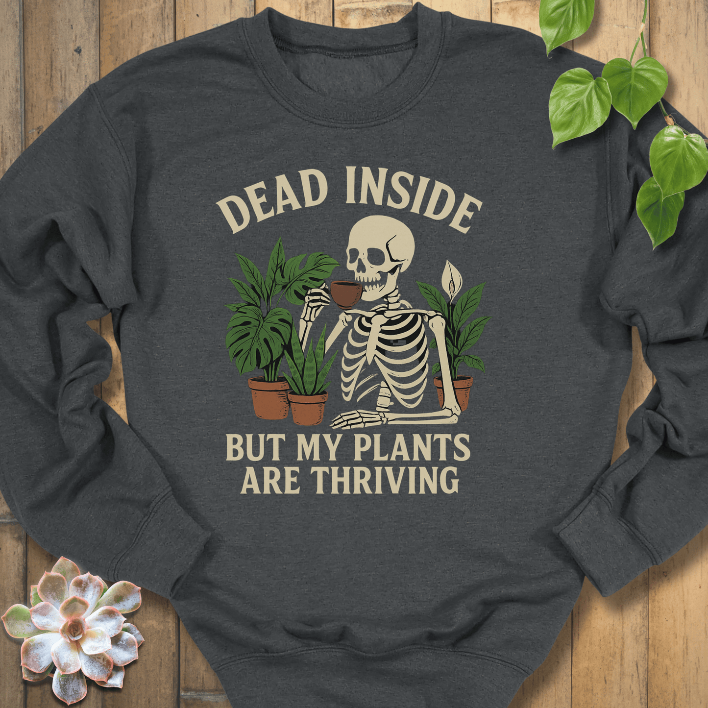 Dark Heather / S Dead Inside Sweatshirt Sweatshirt