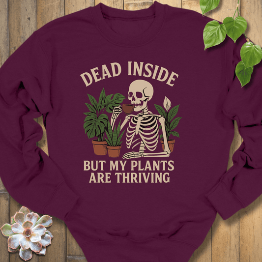 Maroon / S Dead Inside Sweatshirt Sweatshirt