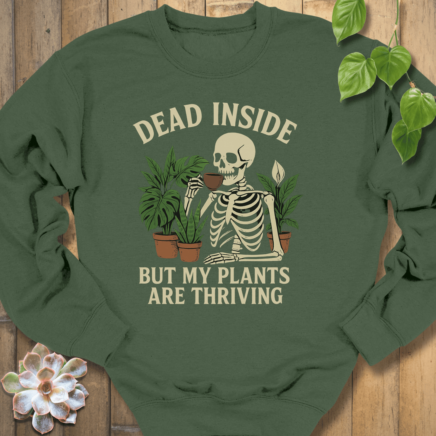 Military Green / S Dead Inside Sweatshirt Sweatshirt