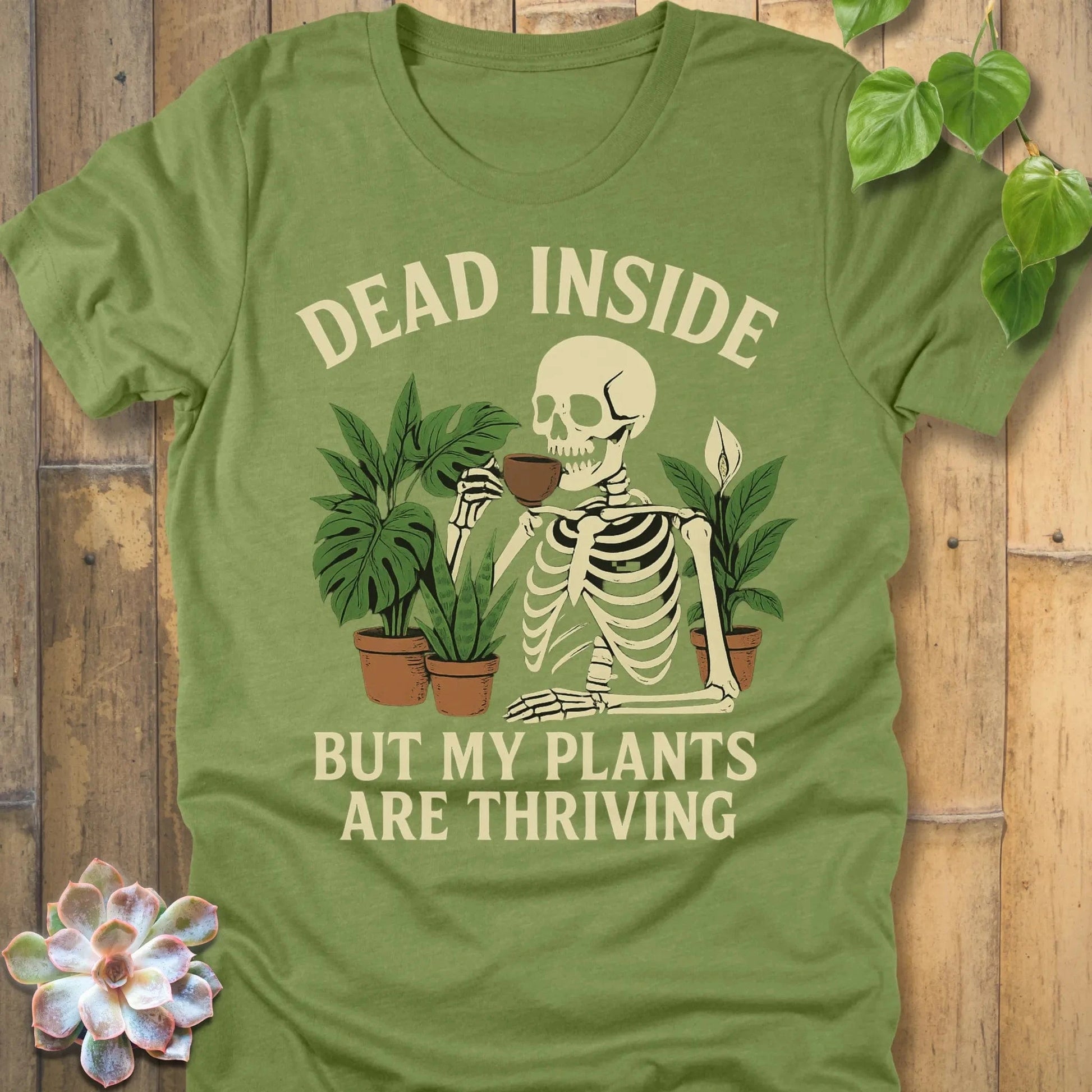 Heather Green / S Dead Inside T-Shirt T-Shirt