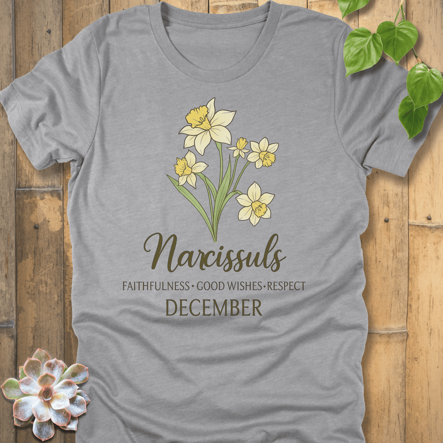 Athletic Heather / S December Narcissus T-shirt T-Shirt