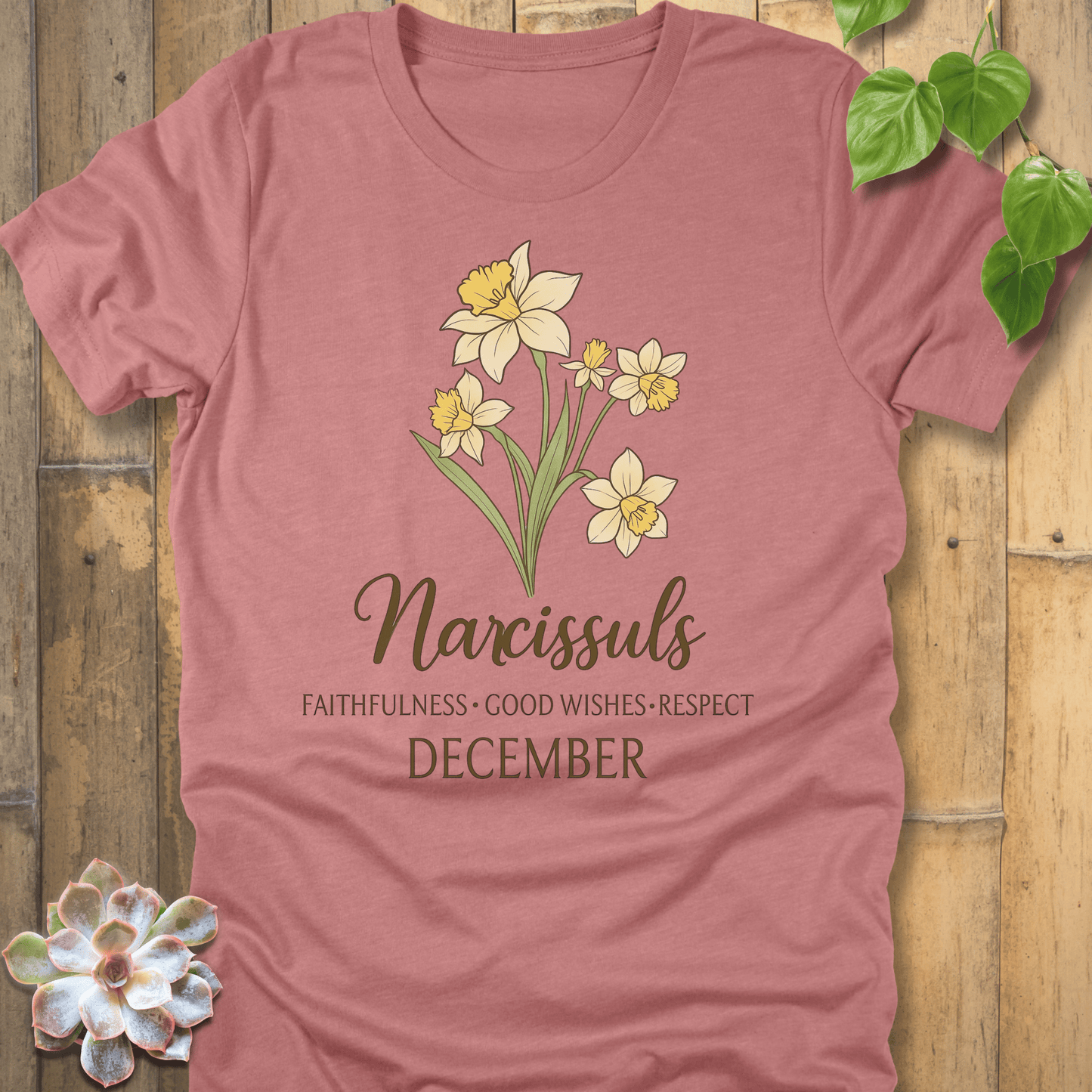 Heather Mauve / S December Narcissus T-shirt T-Shirt