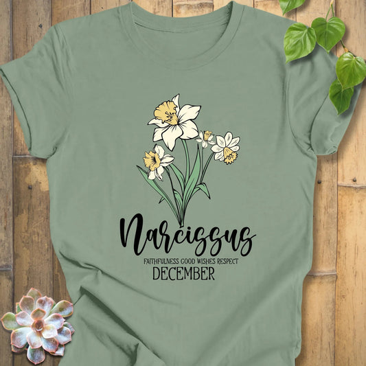 Sage / XS December Narcissus T-shirt T-Shirt