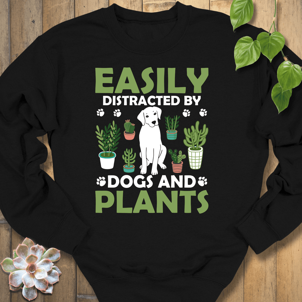 Black / S Distracted By Dogs Sweatshirt Sweatshirt
