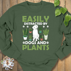 Military Green / S Distracted By Dogs Sweatshirt Sweatshirt
