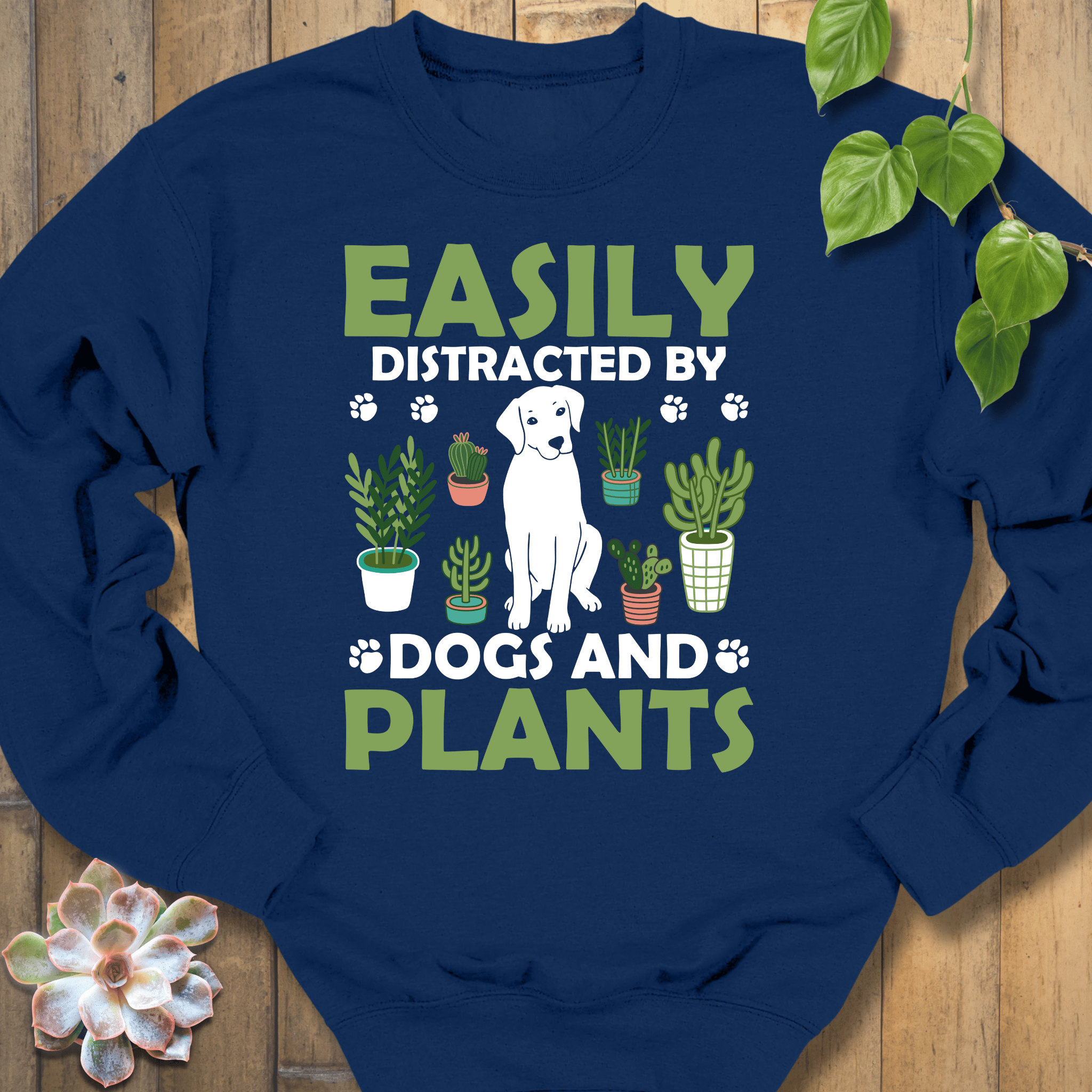 Navy / S Distracted By Dogs Sweatshirt Sweatshirt