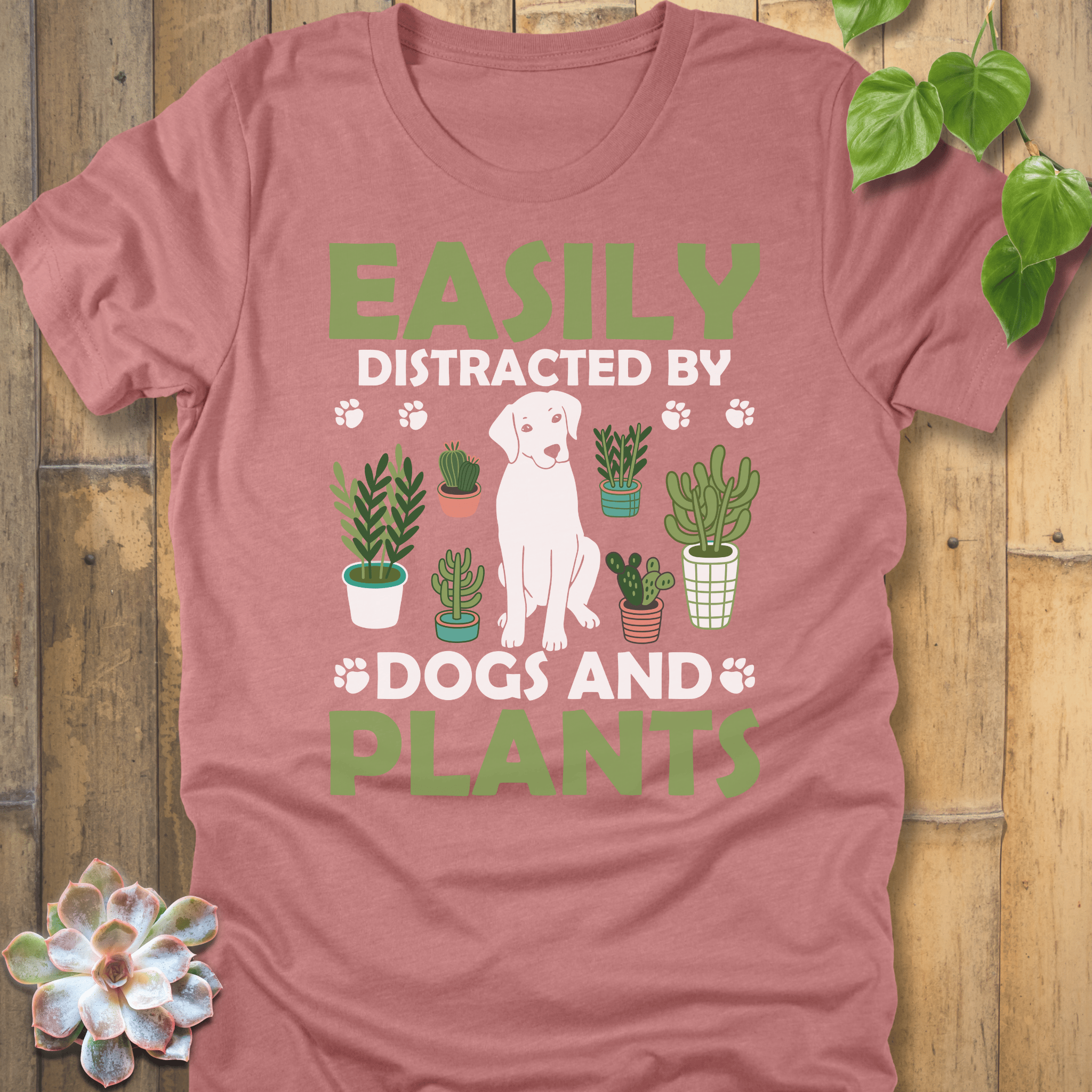 Heather Mauve / S Distracted By Dogs T-Shirt T-Shirt
