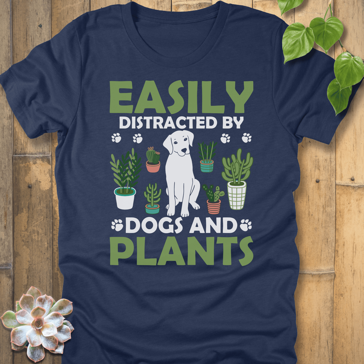 Heather Navy / S Distracted By Dogs T-Shirt T-Shirt