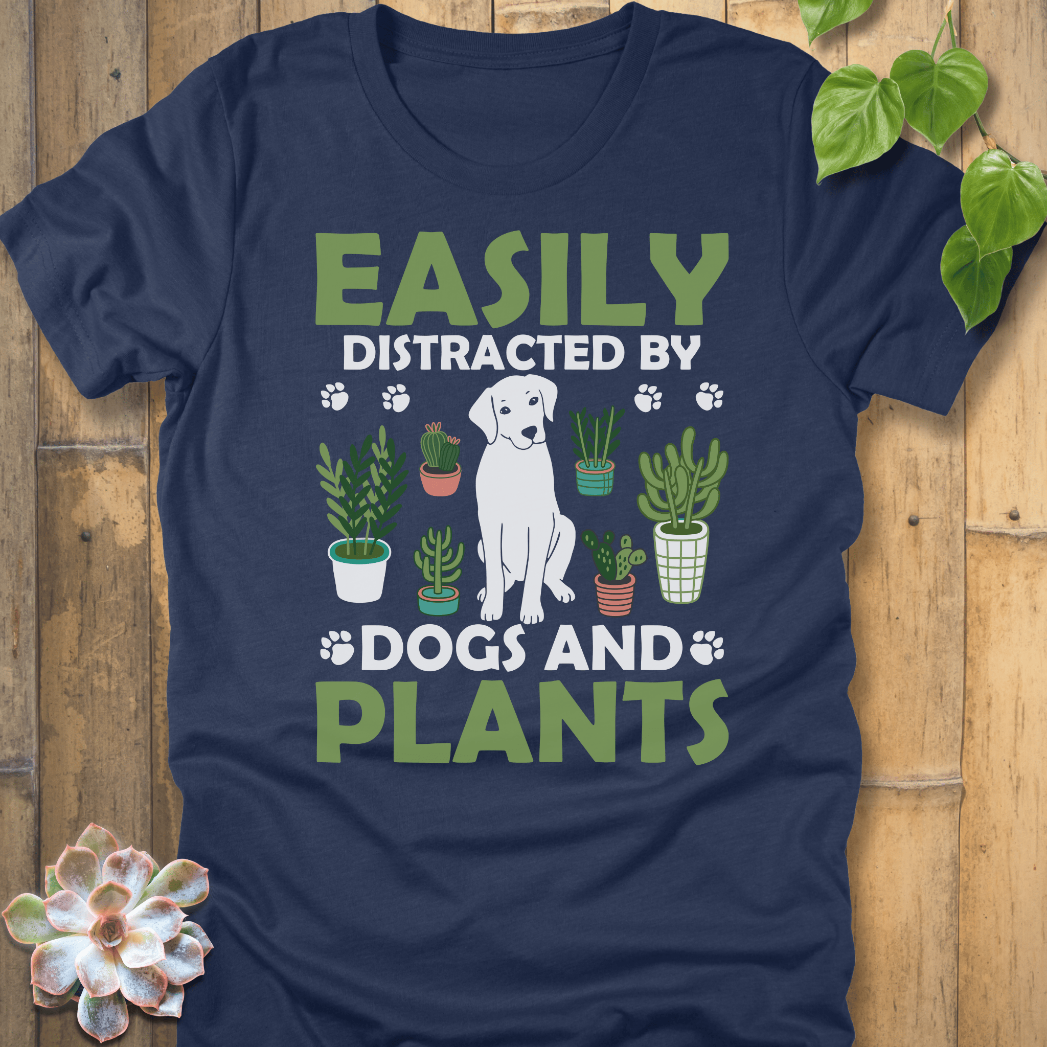 Heather Navy / S Distracted By Dogs T-Shirt T-Shirt