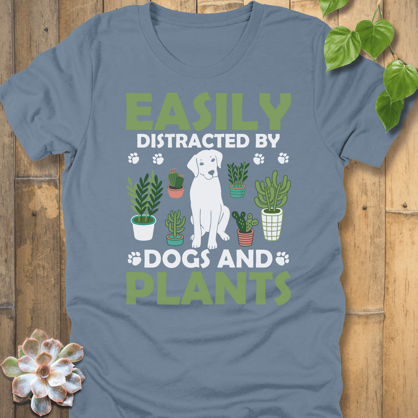 Steel Blue / S Distracted By Dogs T-Shirt T-Shirt