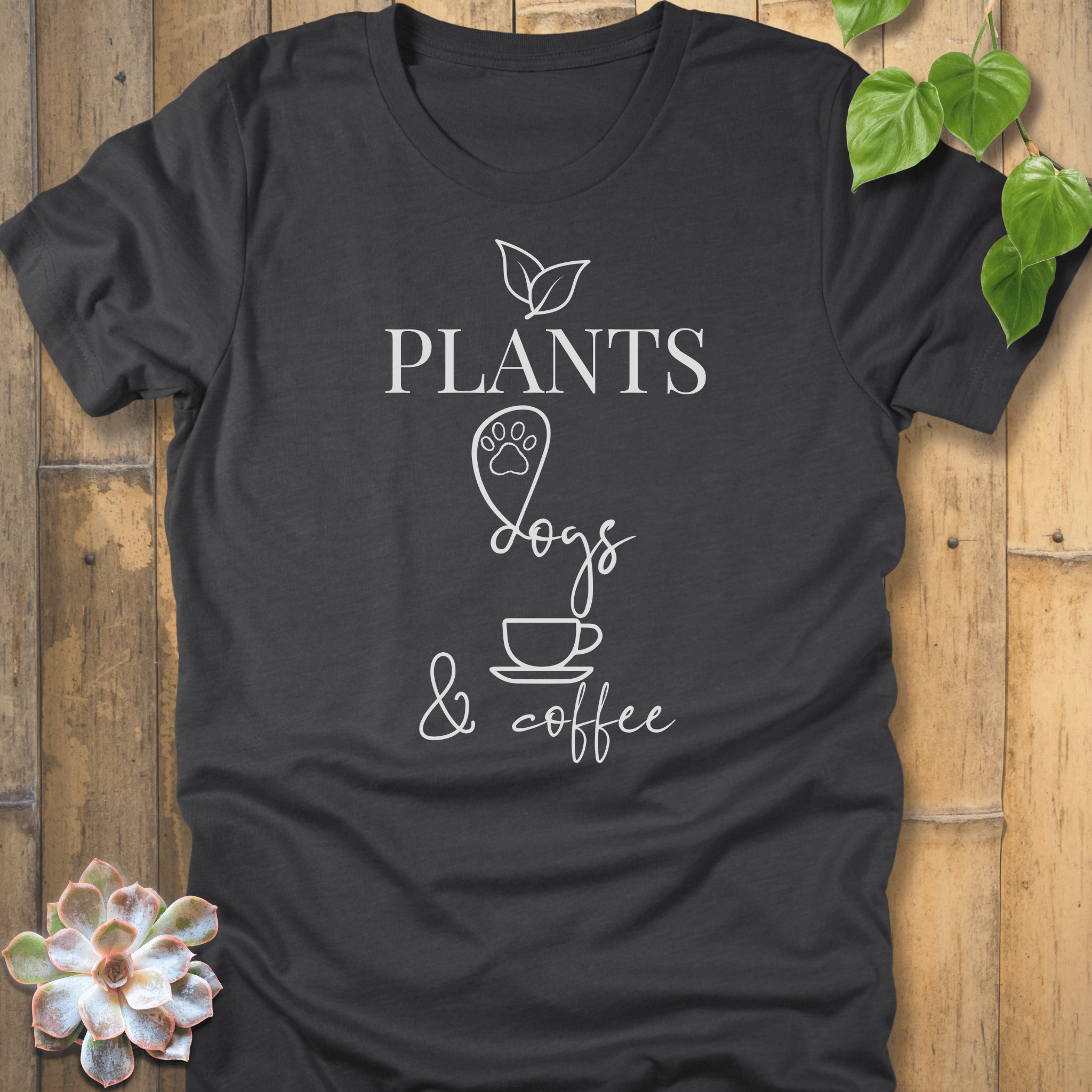 Dark Grey Heather / S Dogs & Coffee T-Shirt T-Shirt