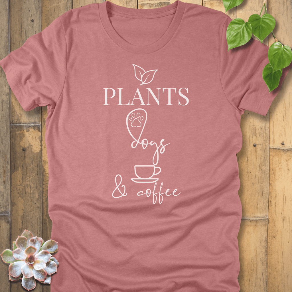 Heather Mauve / S Dogs & Coffee T-Shirt T-Shirt