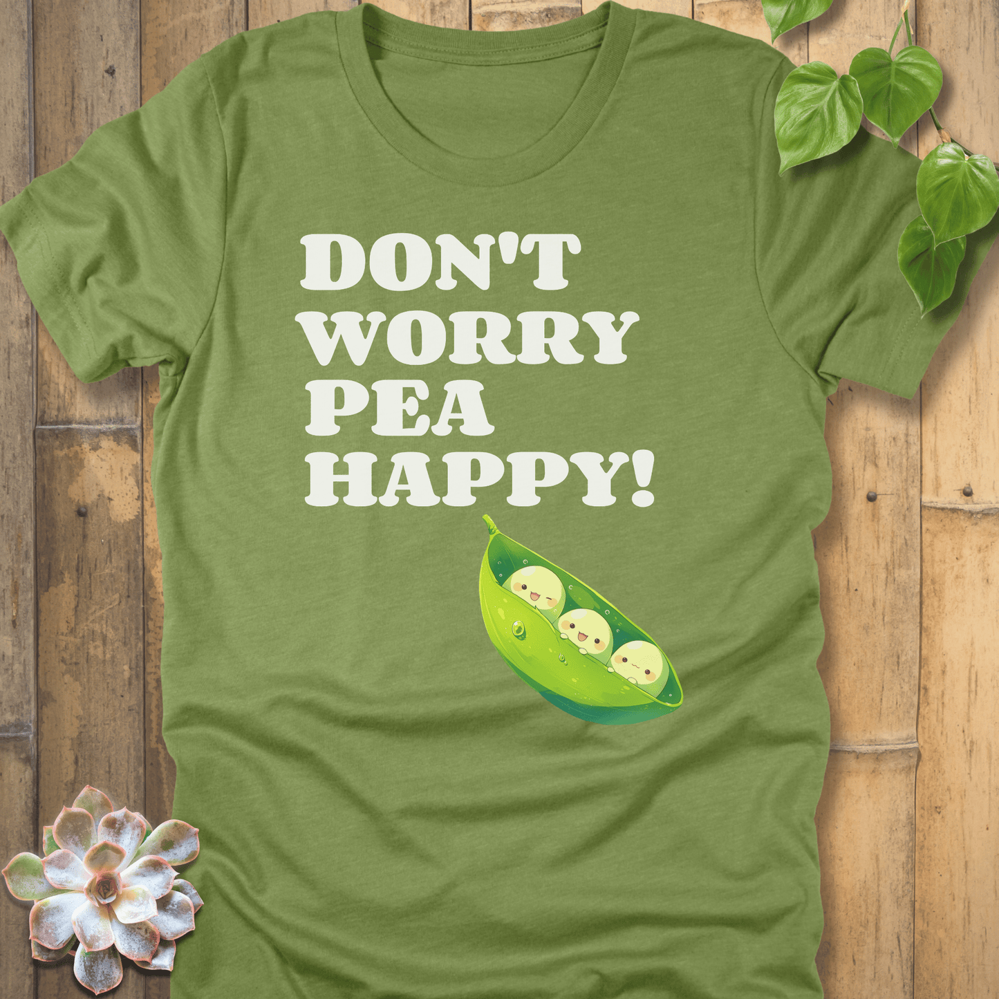 Heather Green / S Don't Worry Pea Happy T-shirt T-Shirt