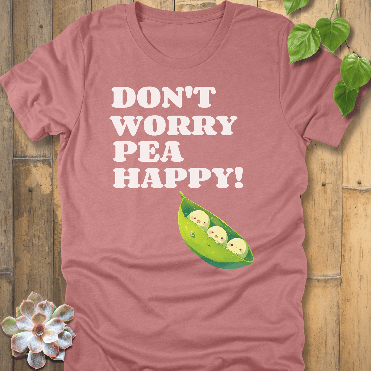 Heather Mauve / S Don't Worry Pea Happy T-shirt T-Shirt