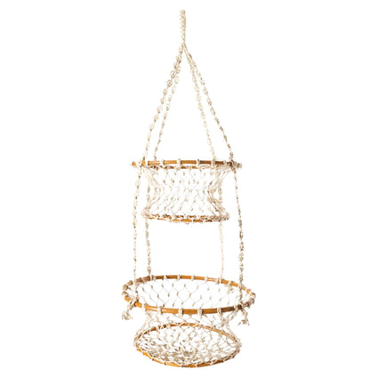 Double Hanging Basket – Handcrafted Jhuri Planter Home & Garden