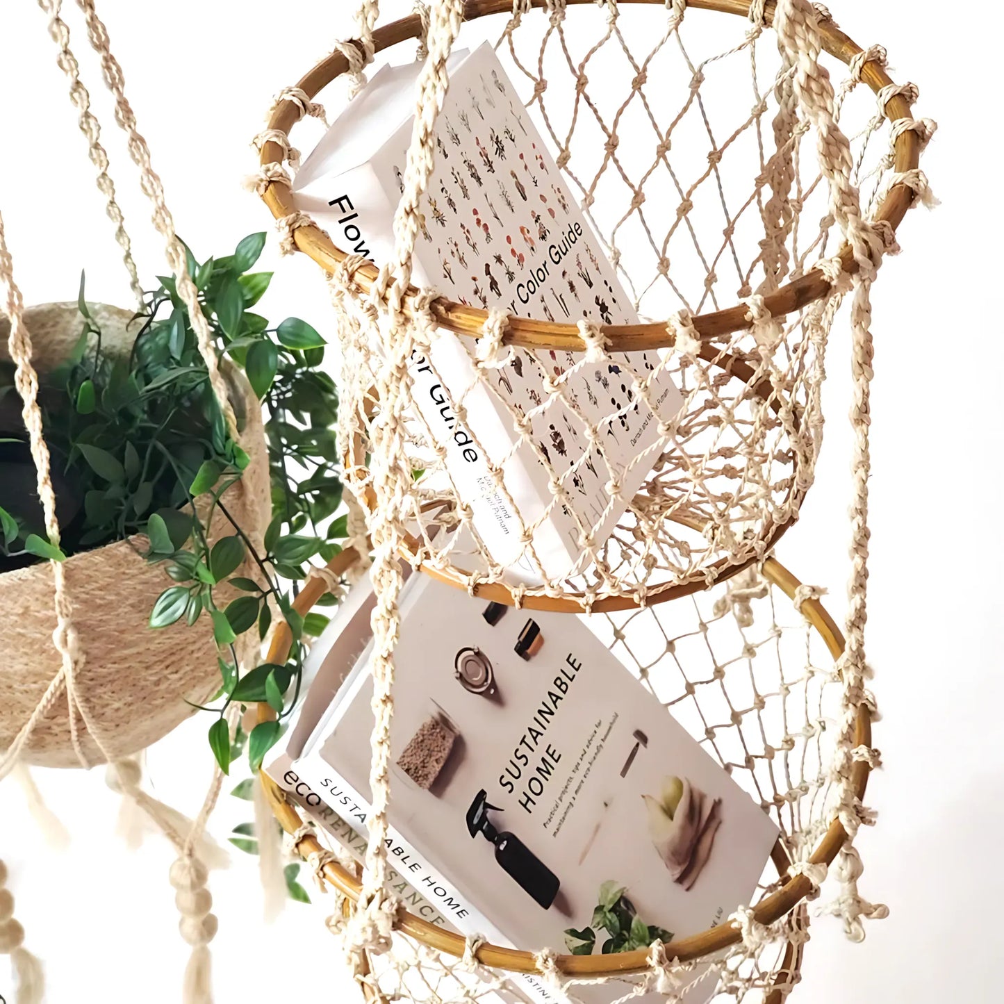 Double Hanging Basket – Handcrafted Jhuri Planter Home & Garden