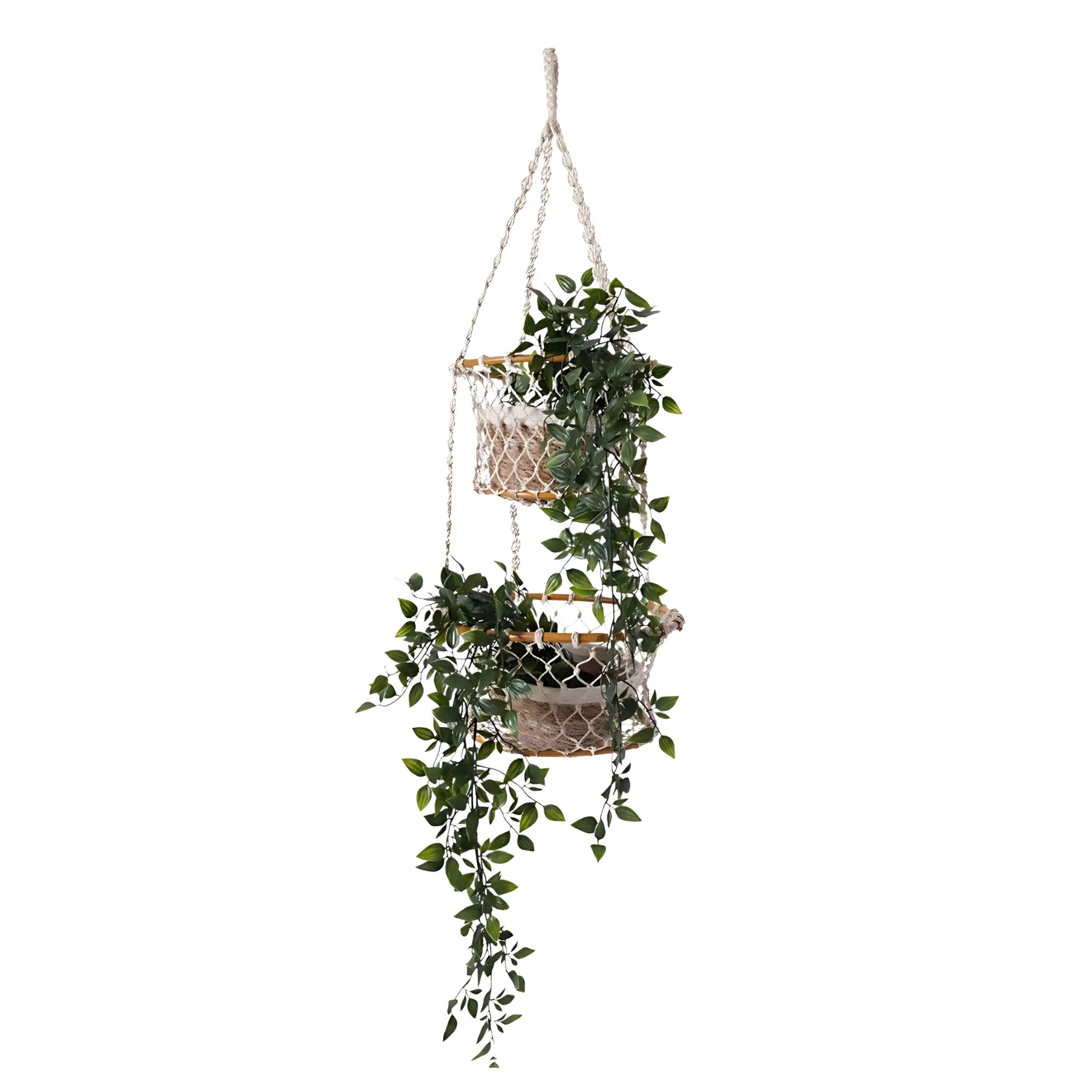 Double Hanging Basket – Handcrafted Jhuri Planter Home & Garden