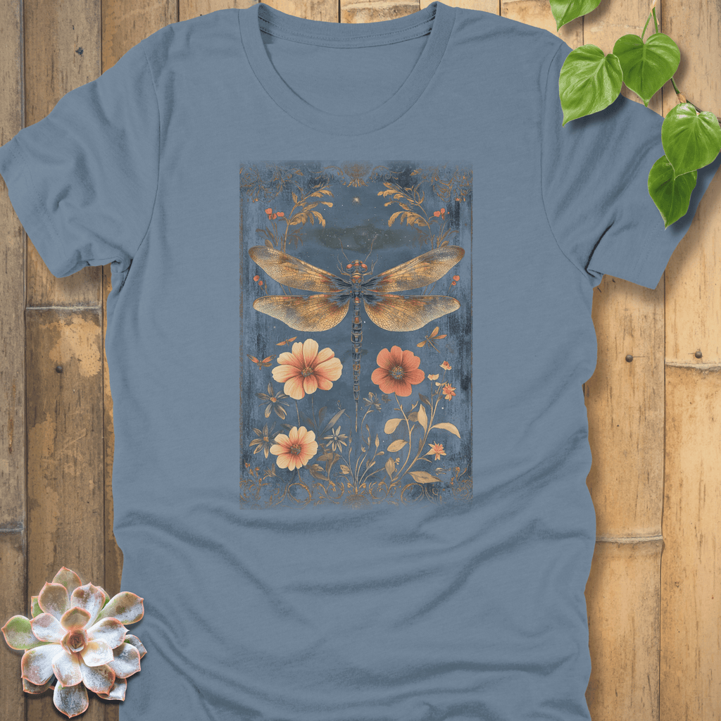 Steel Blue / S Dragonfly Garden T-Shirt T-Shirt