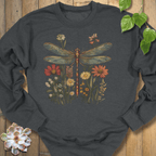 Dark Heather / S Dragonfly & Wildflower Sweatshirt Sweatshirt