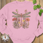 Light Pink / S Dragonfly & Wildflower Sweatshirt Sweatshirt
