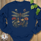 Navy / S Dragonfly & Wildflower Sweatshirt Sweatshirt
