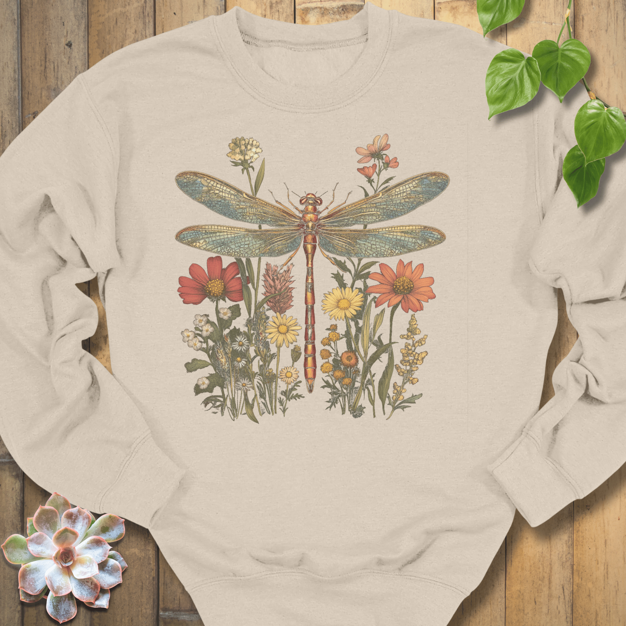 Sand / S Dragonfly & Wildflower Sweatshirt Sweatshirt